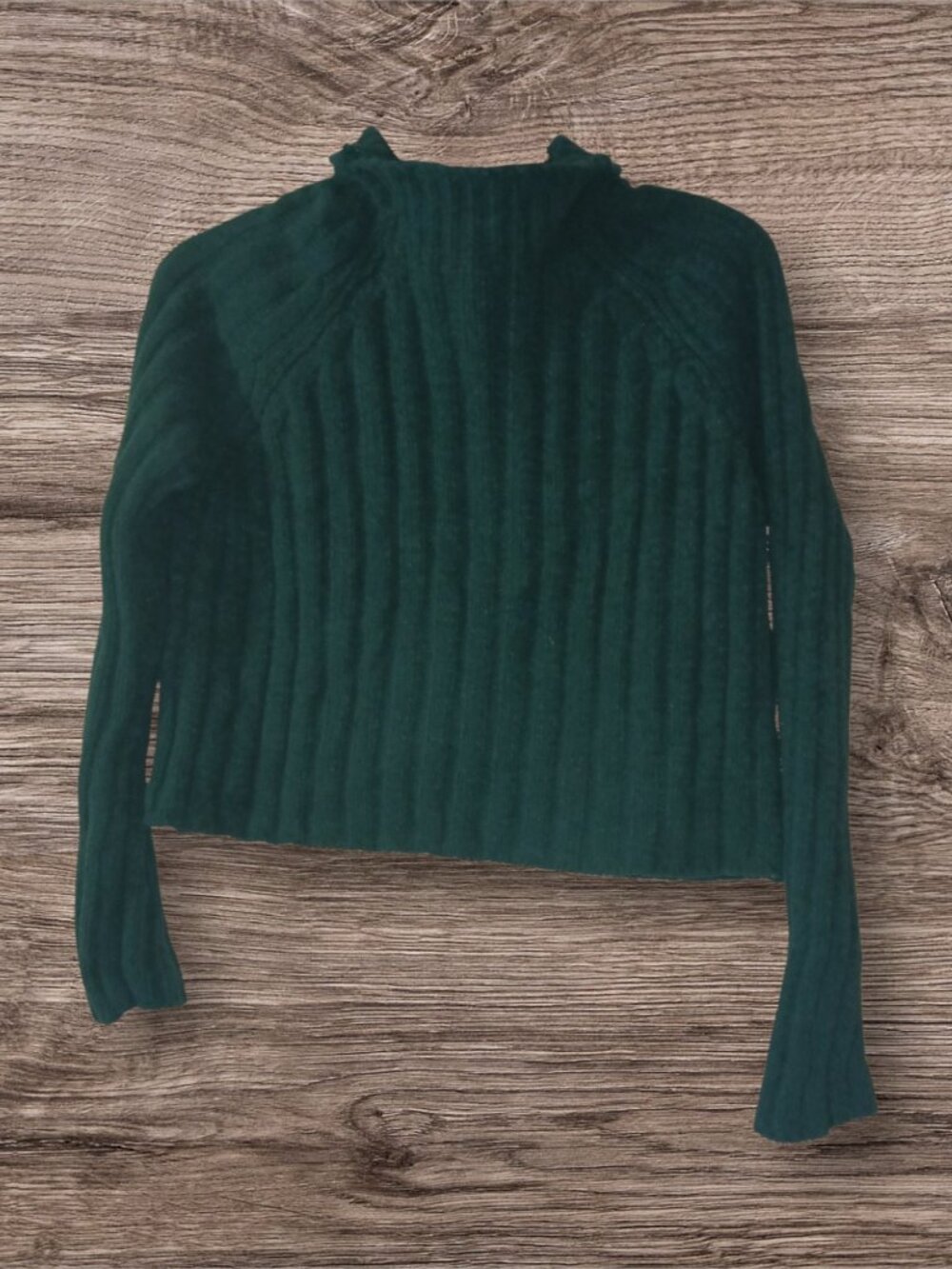 American Eagle Outfitters Small Green Ribbed Mock Neck Sweater